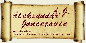 Aleksandar Jančetović vizit kartica